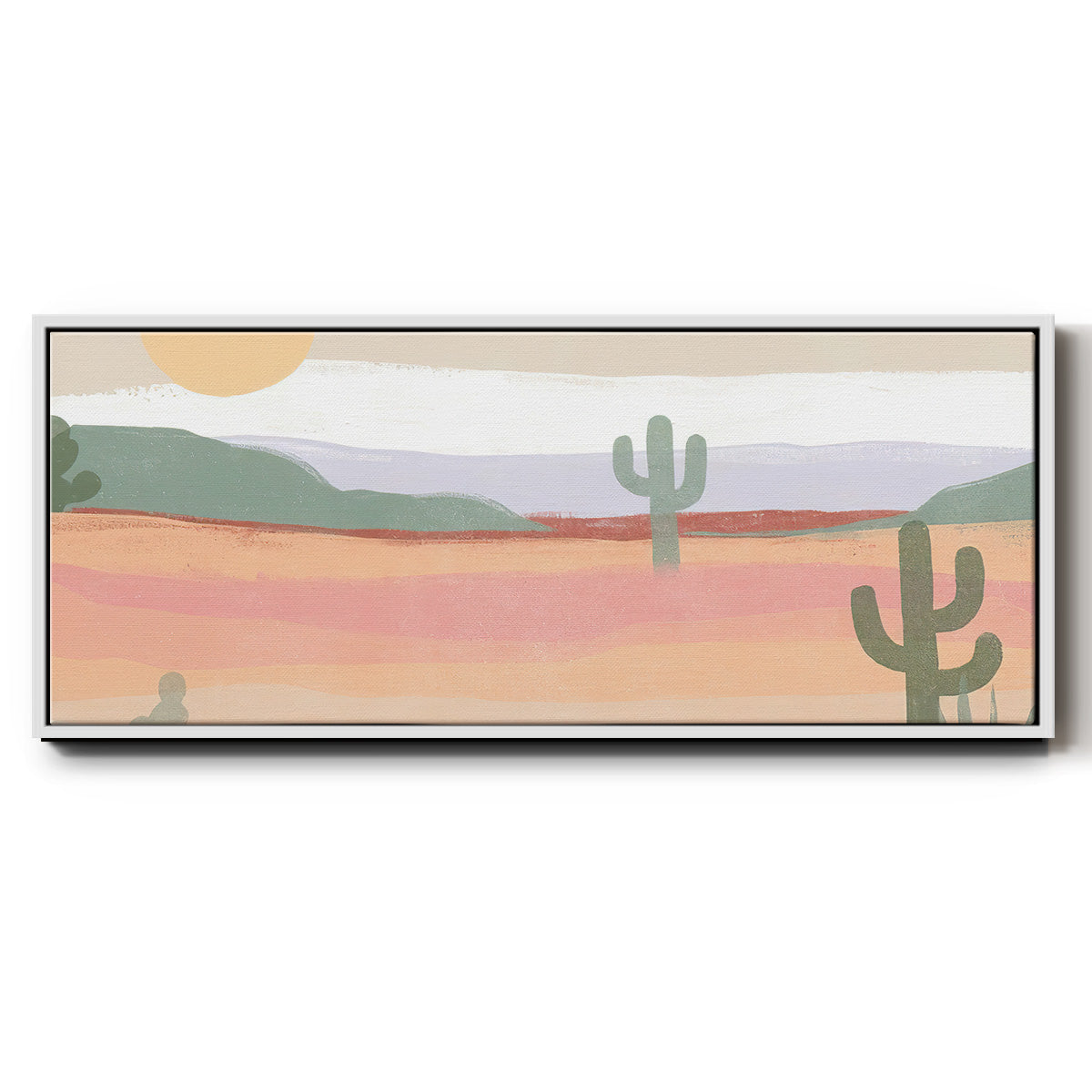 Cactus Plateau II - Floater Framed Canvas Print