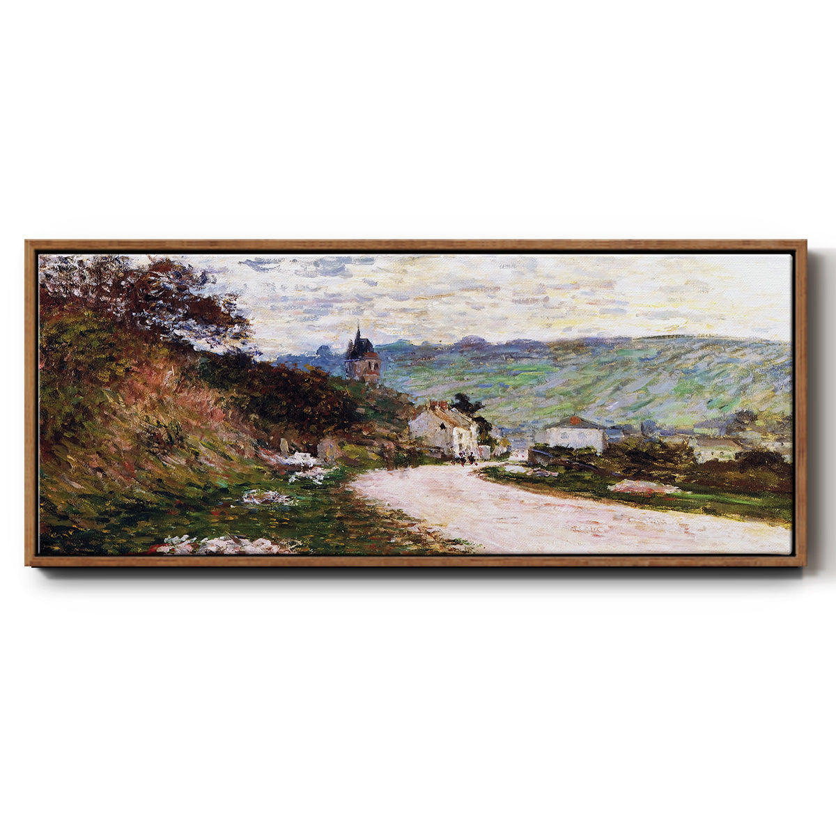 The Road at Vétheuil, 1878 - Floater Framed Canvas Print