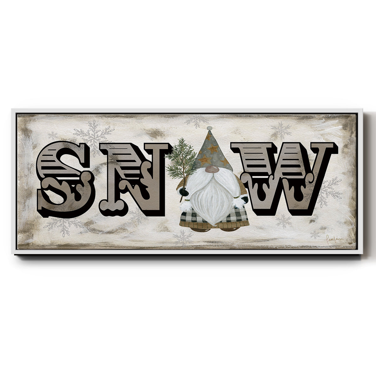 Winter Wonderland Friend Snow - Floater Framed Canvas Print