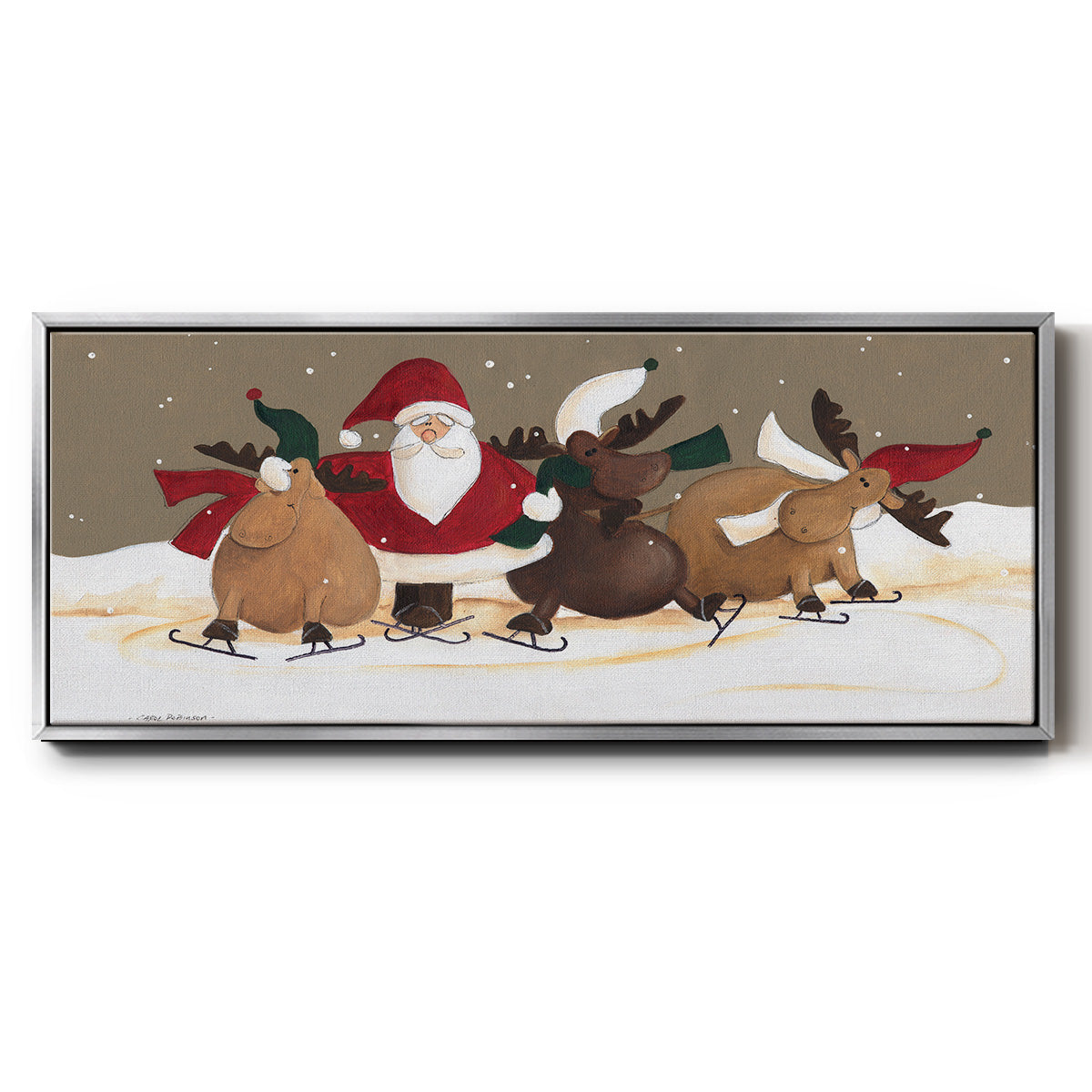 Skater Chorus Line - Floater Framed Canvas Print