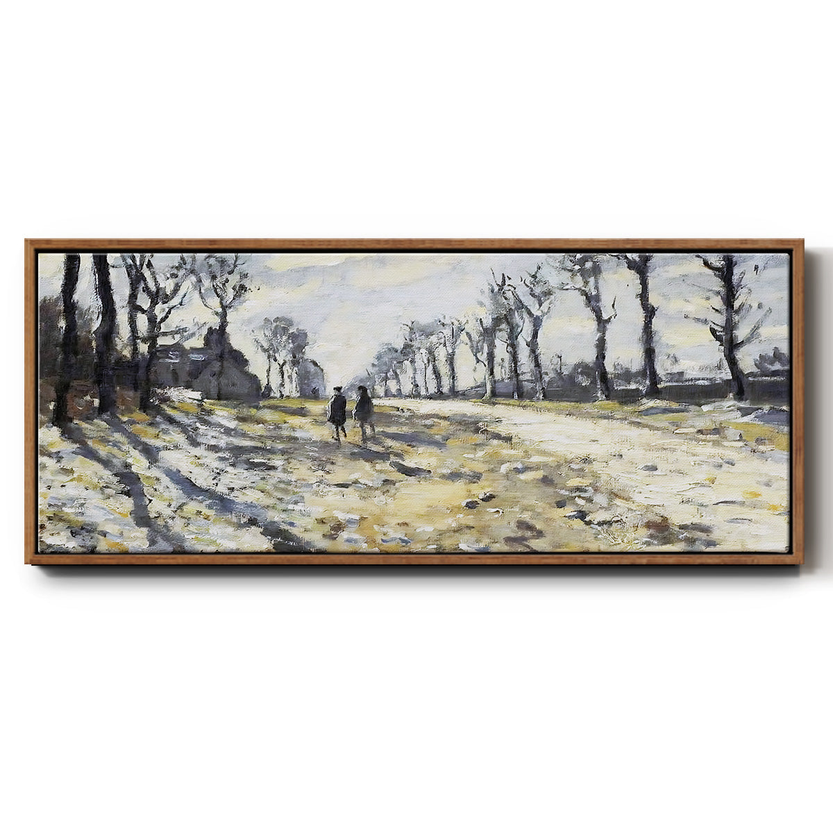 The Road, Effect of Snow at Sunset, 1869 - Floater Framed Canvas Print