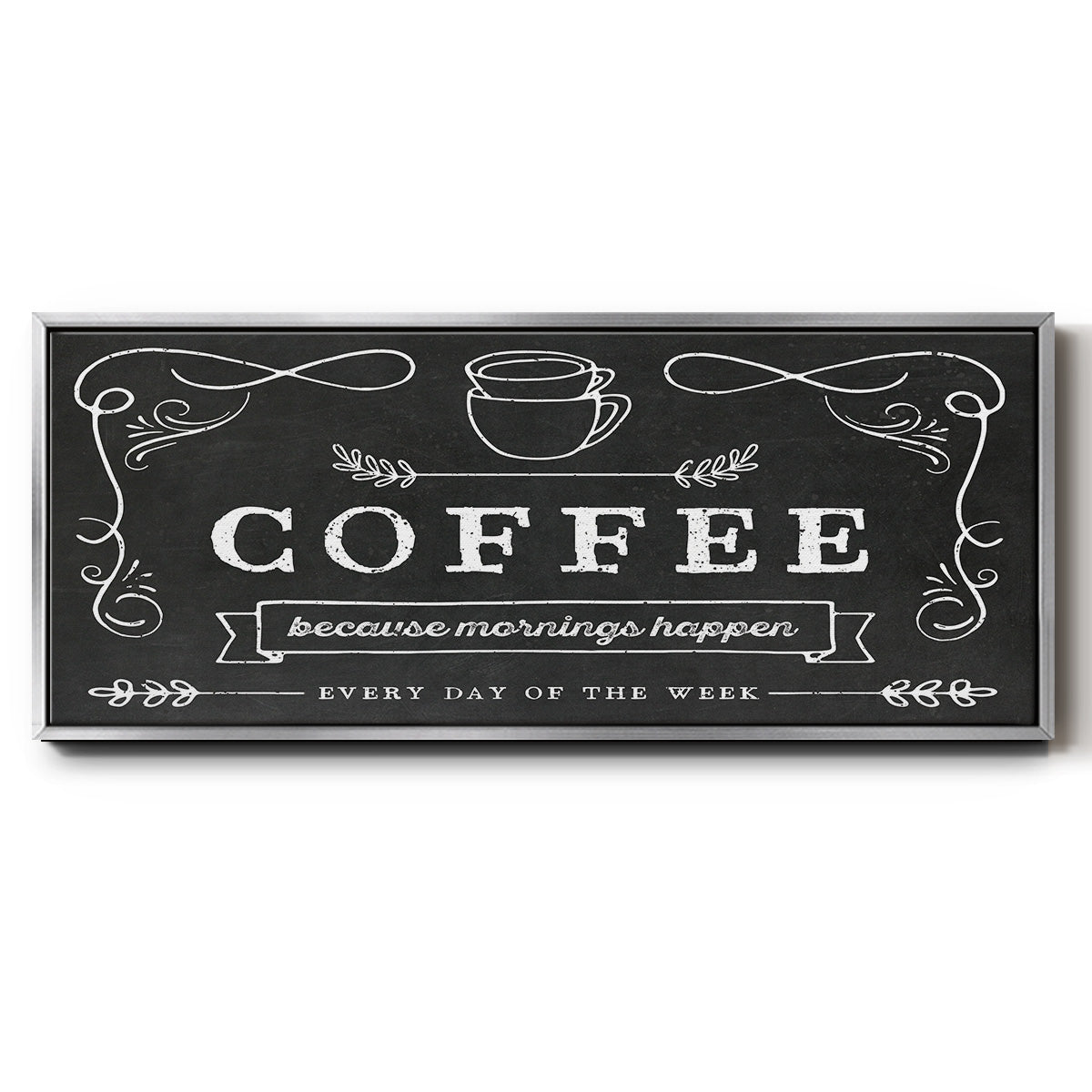 Coffee Everyday - Floater Framed Canvas Print