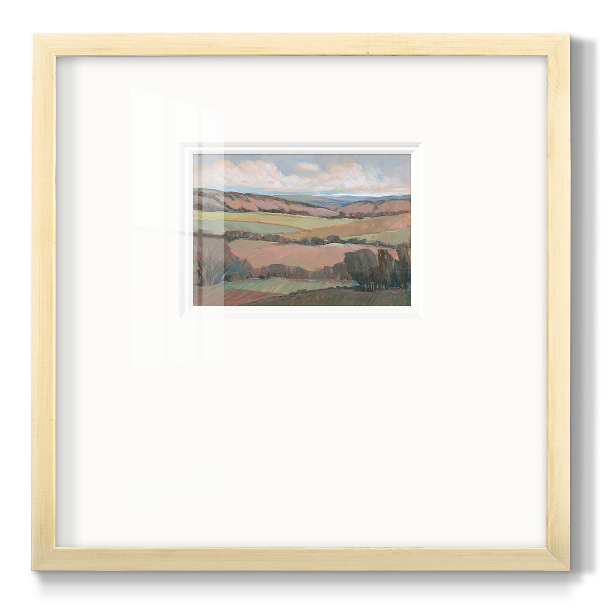 Hilly Countryside II - Double Matboard Framed Print