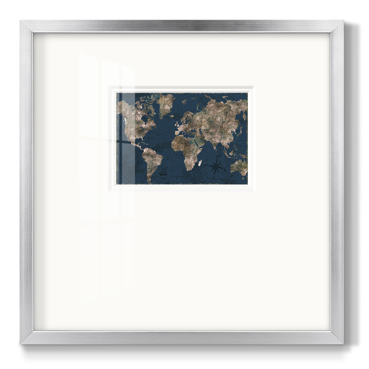 Navy Atlas Premium Framed Print Double Matboard