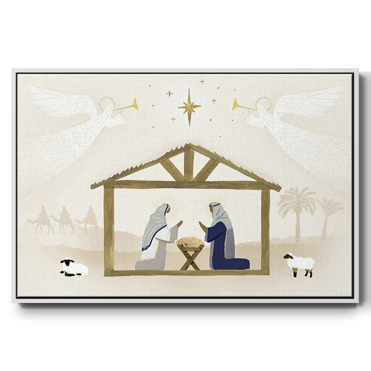 Away in a Manger Collection A - Floater Framed Canvas Print