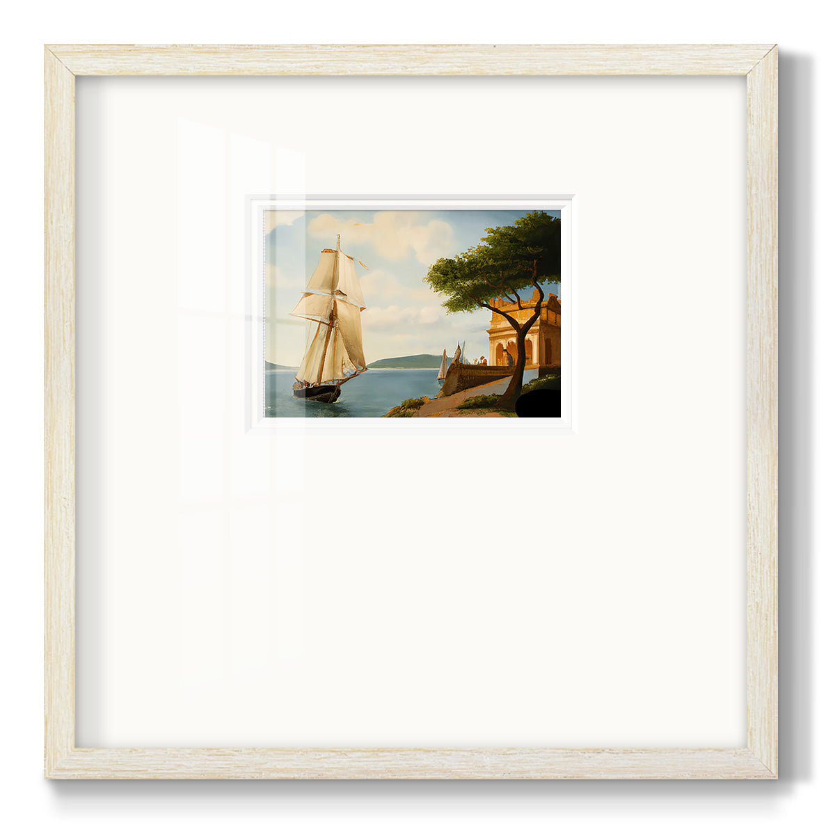 Sail Boat on the Edge Premium Framed Print Double Matboard