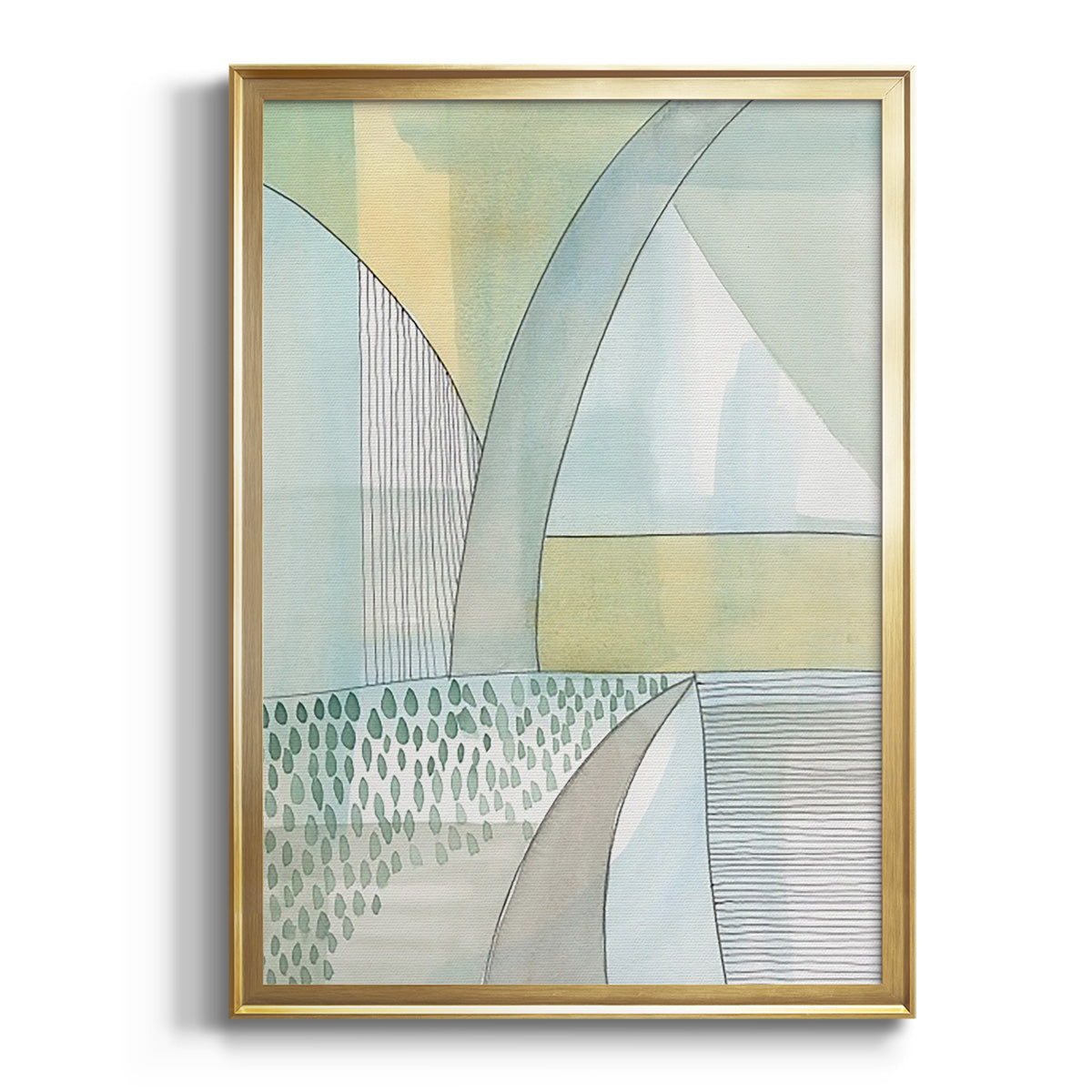 Mint Reflection II - Modern Framed Canvas Print