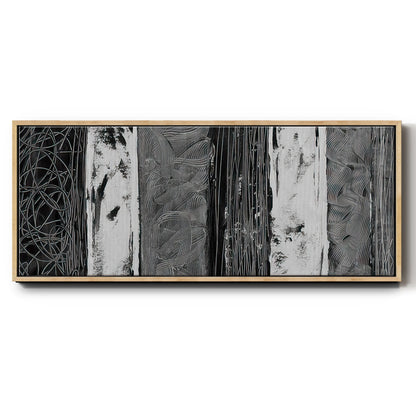 Printed Brushed Nickel Abstract I - Floater Framed Canvas Print