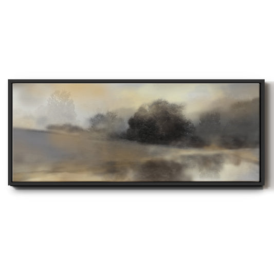Misty Pond - Floater Framed Canvas Print