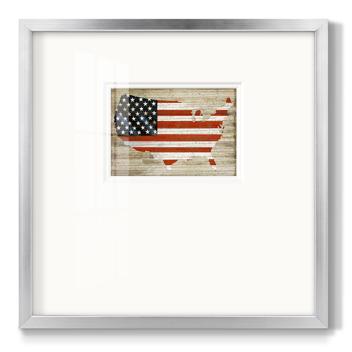 American Flag Premium Framed Print Double Matboard