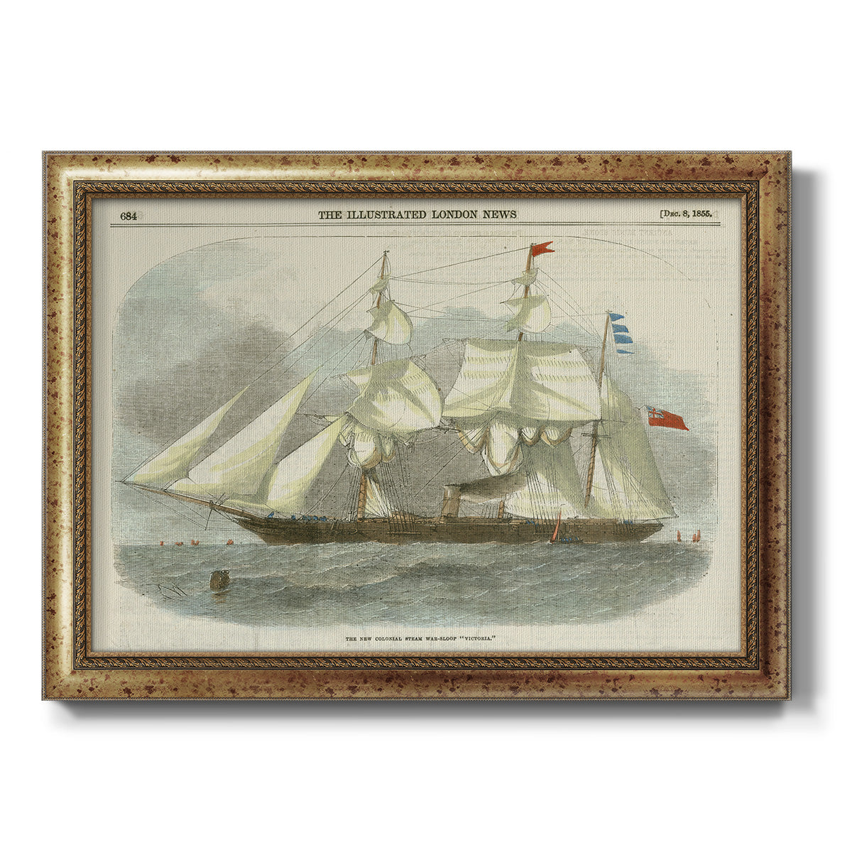 Antique Clipper Ship III Premium Framed Canvas- Ready to Hang