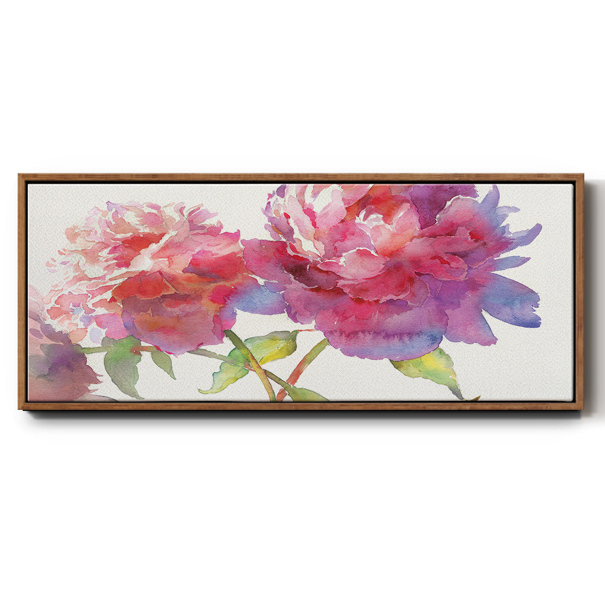 Prize Peonies II - Floater Framed Canvas Print