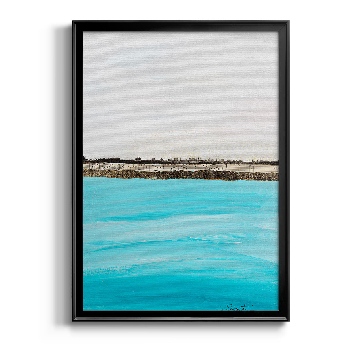 Harmony in Turquiose - Modern Framed Canvas Print