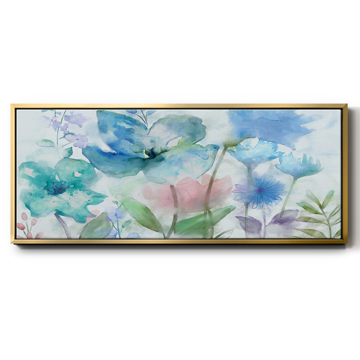 Mingled Blues - Floater Framed Canvas Print