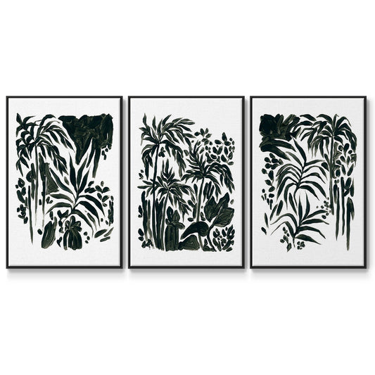 Ink Jungle I - Floater Framed Canvas Set