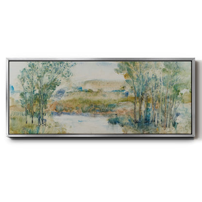 Trees on the Creek I - Floater Framed Canvas Print