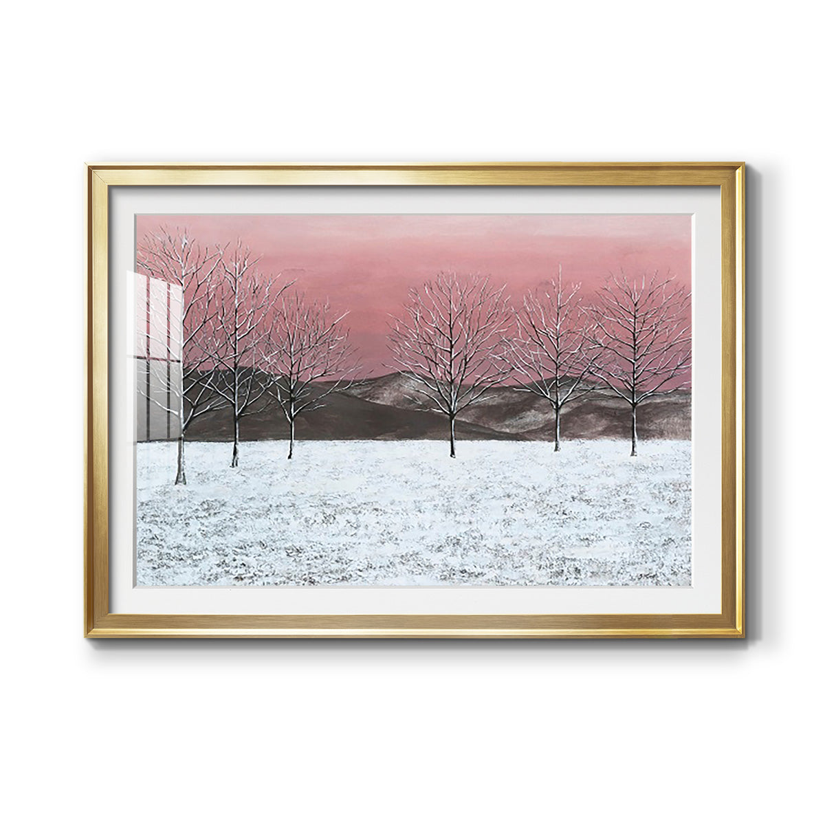 Sunset Snowfall I Premium Framed Print - Ready to Hang