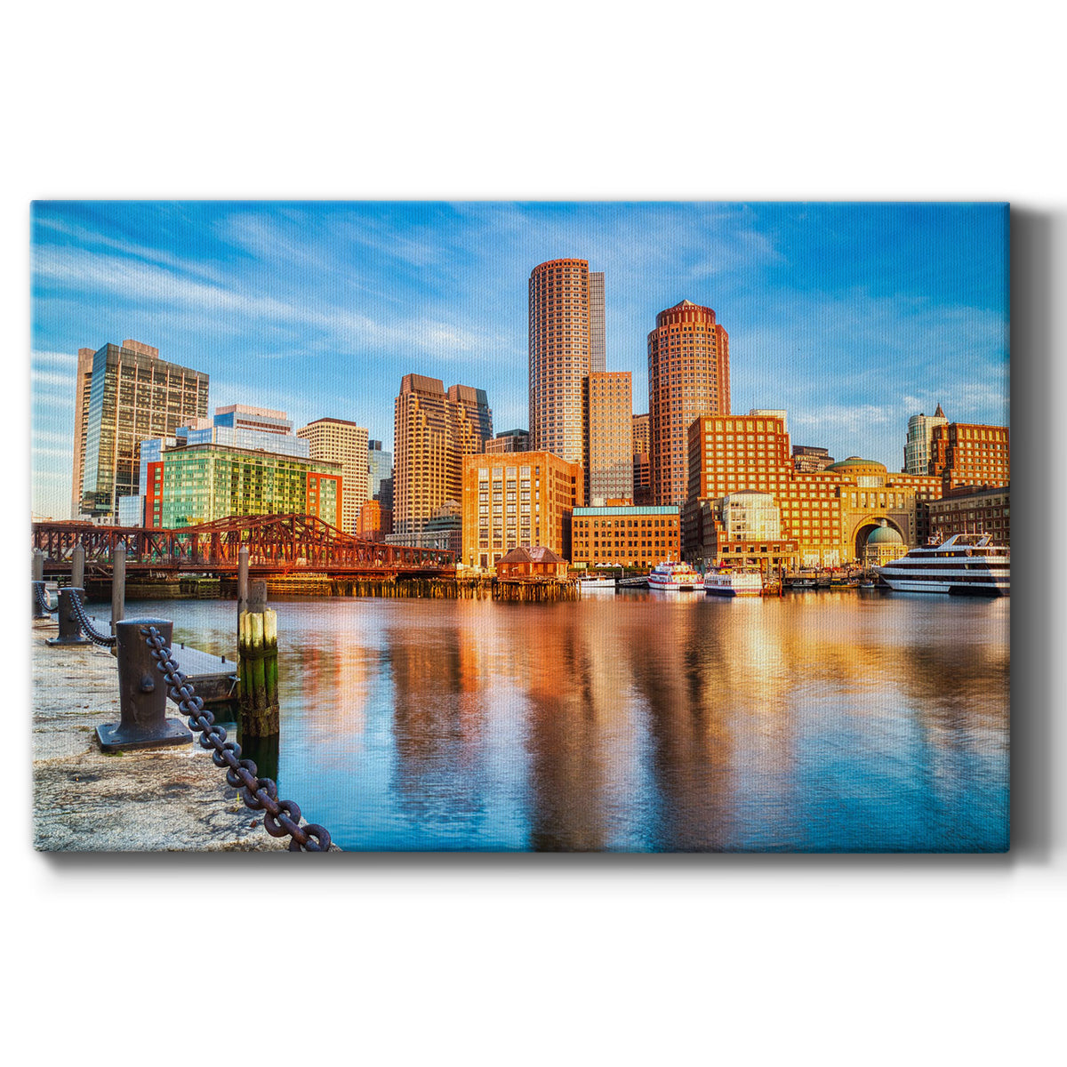 Boston Skyline with Financial District - Canvas Art Print