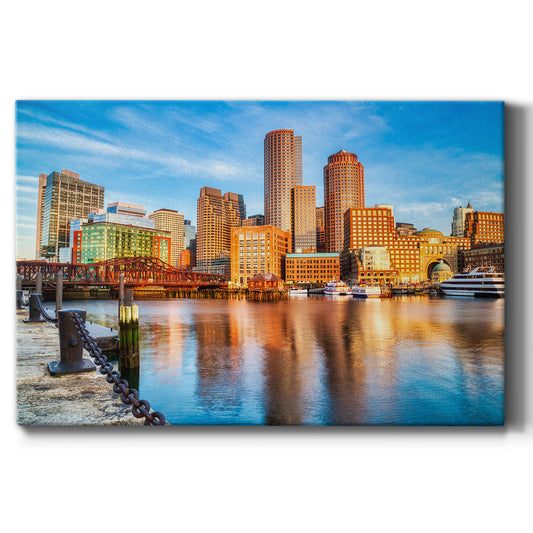 Boston Skyline with Financial District - Canvas Art Print