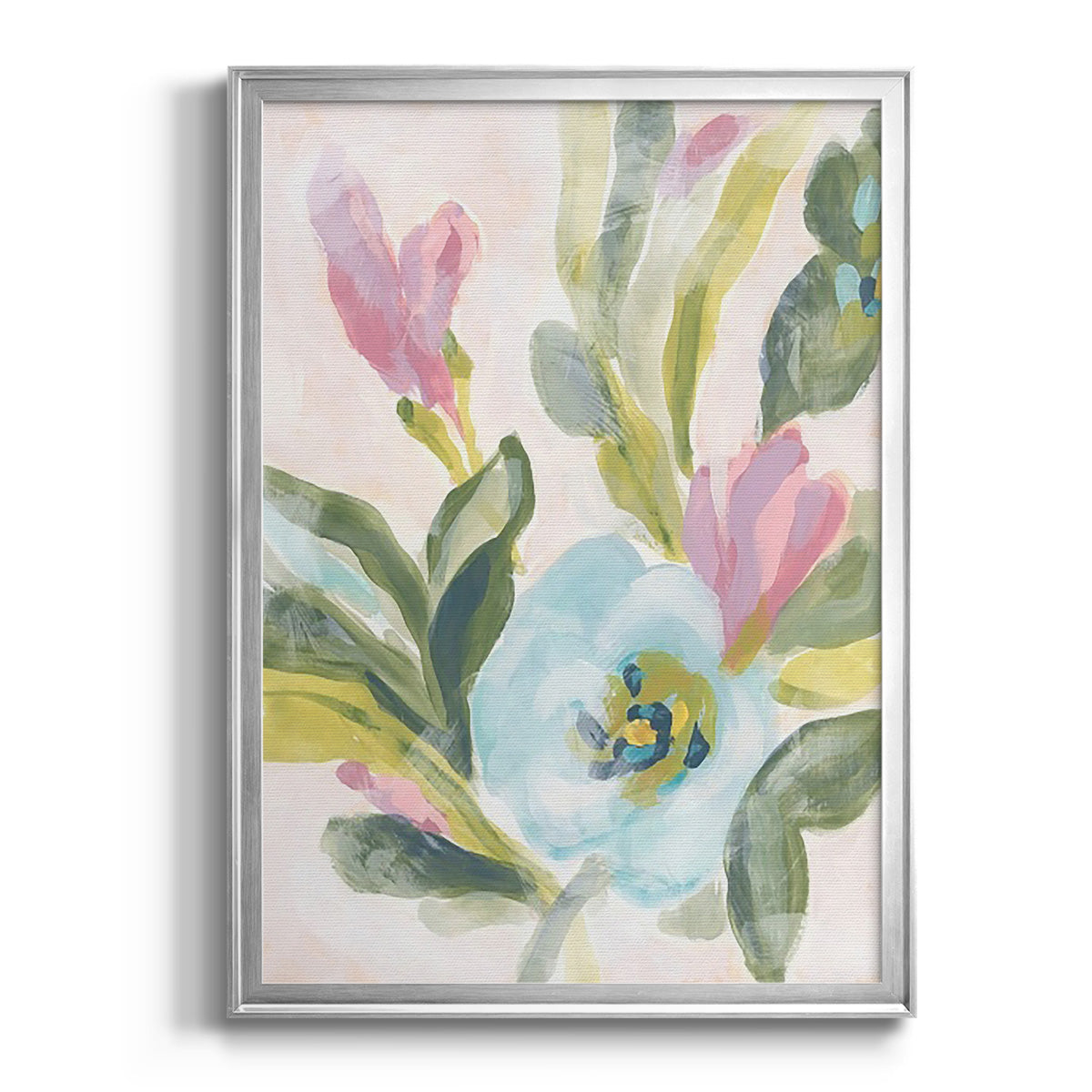 Floral Breeze Fresco  II - Modern Framed Canvas Print