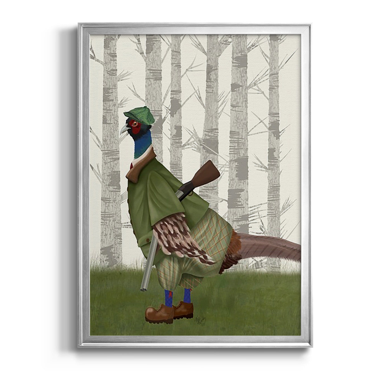 Pheasant Shooting Party 1 - Modern Framed Canvas Print