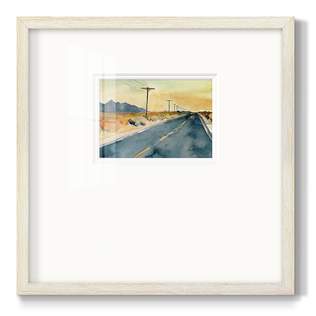 Deserted Highway II Premium Framed Print Double Matboard