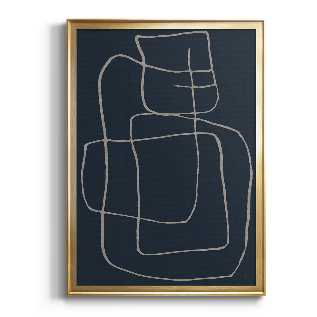 Shapes and Night Sky II - Modern Framed Canvas Print
