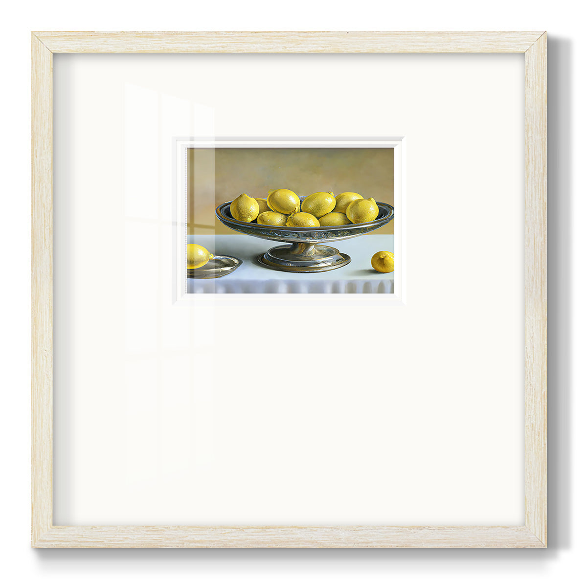 Silver Lemons Premium Framed Print Double Matboard