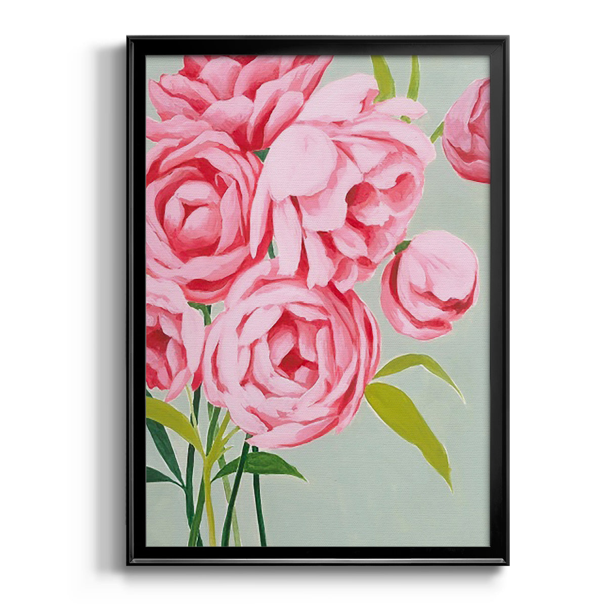 This Year's Peonies II - Modern Framed Canvas Print