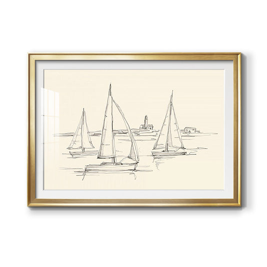 Coastal Contour Sketch II - Modern Framed Art Print