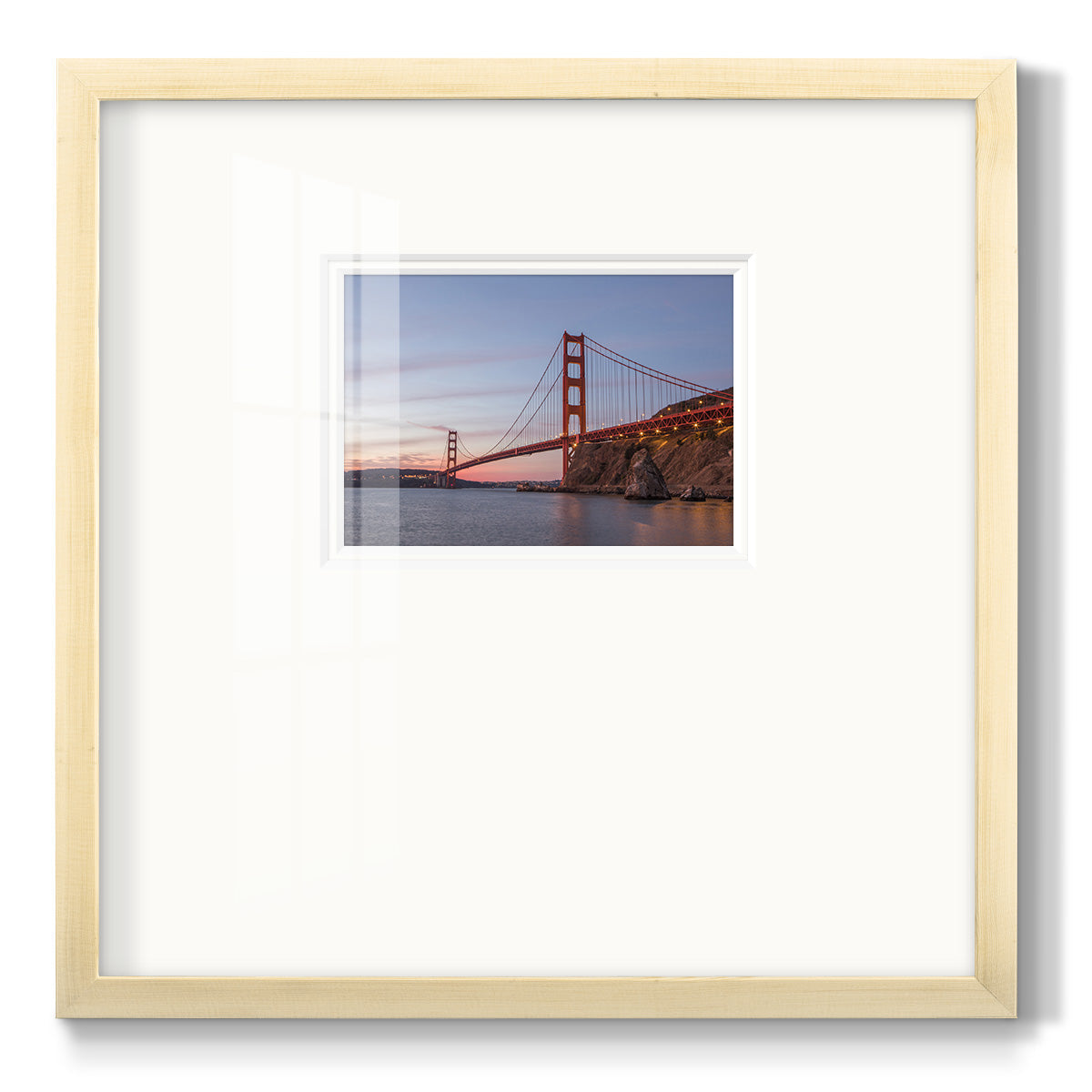 Golden Gate Span - Double Matboard Framed Print