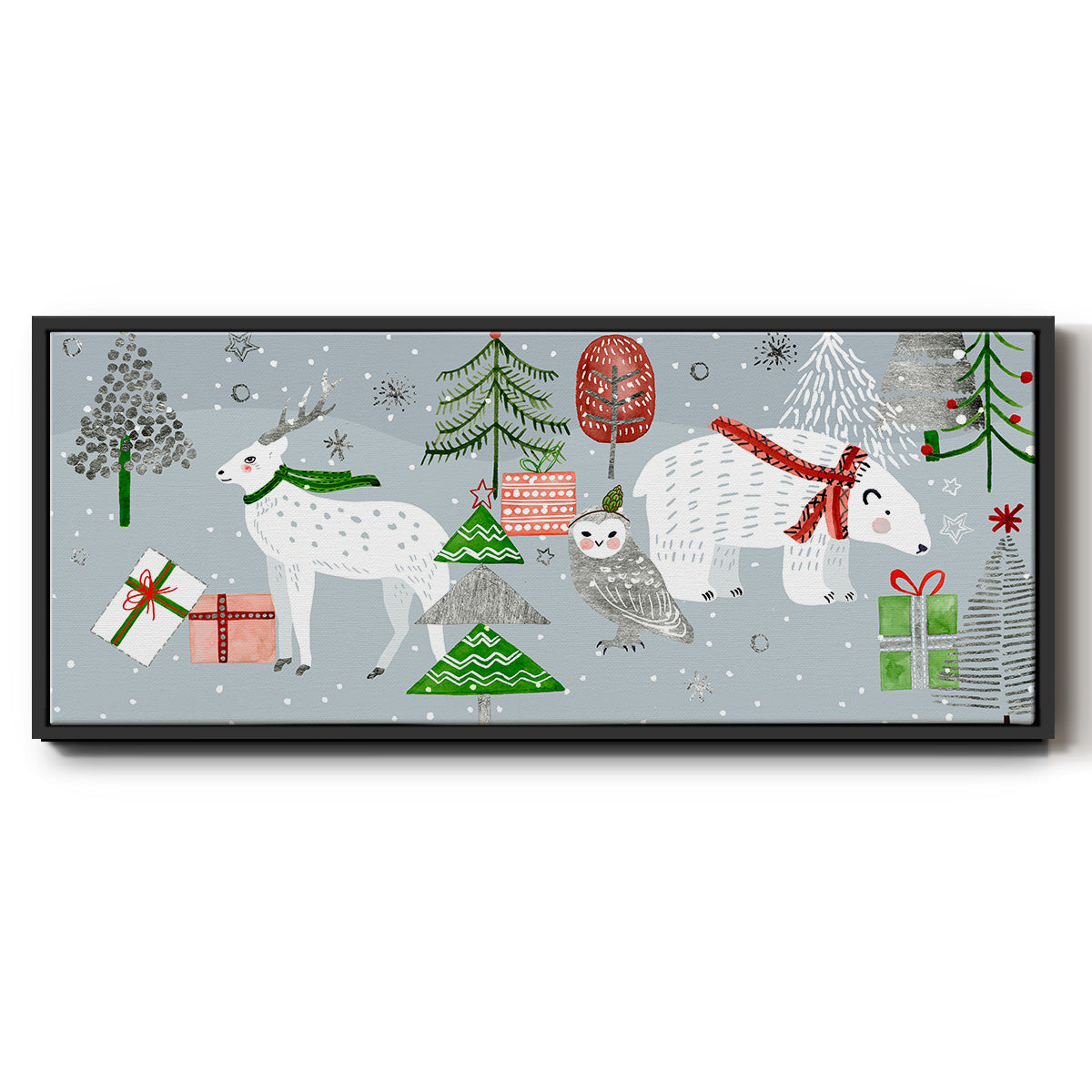 Stars & Snowflakes Collection D - Floater Framed Canvas Print