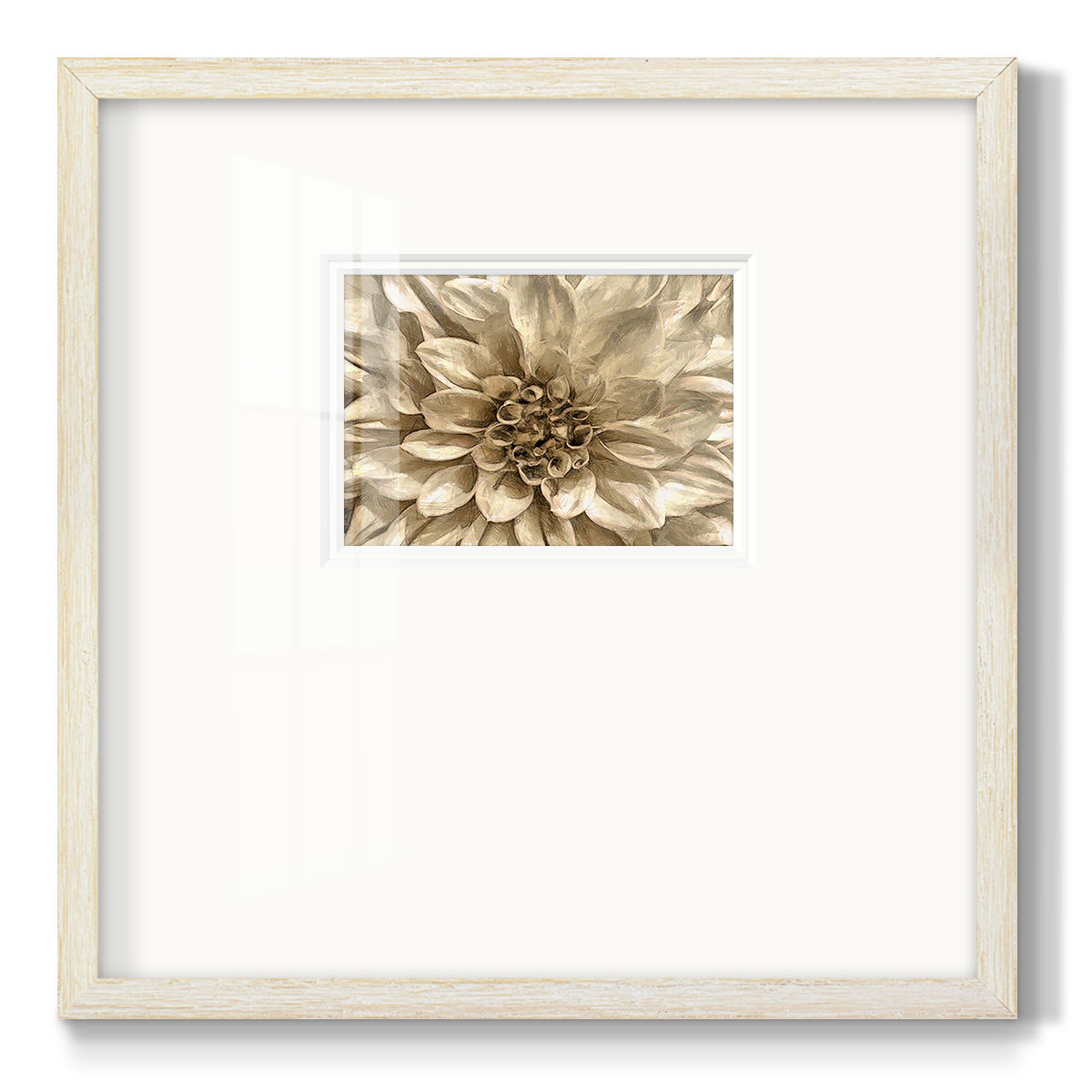 Neutral Wall Flower I Premium Framed Print Double Matboard