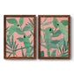 Pink and Green Birds of Paradise I - Premium Framed Canvas 2 Piece Set - Ready to Hang