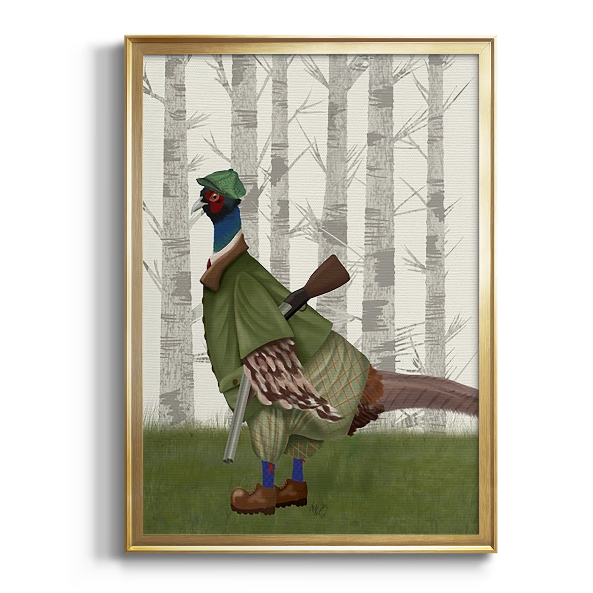 Pheasant Shooting Party 1 - Modern Framed Canvas Print