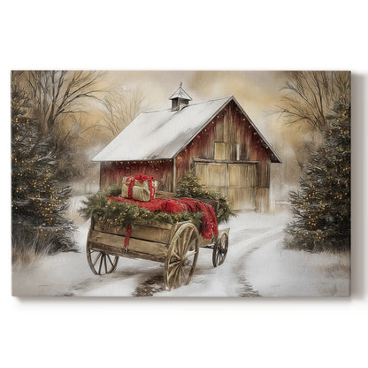 Warm Lantern Carols Lane - Canvas Art Print