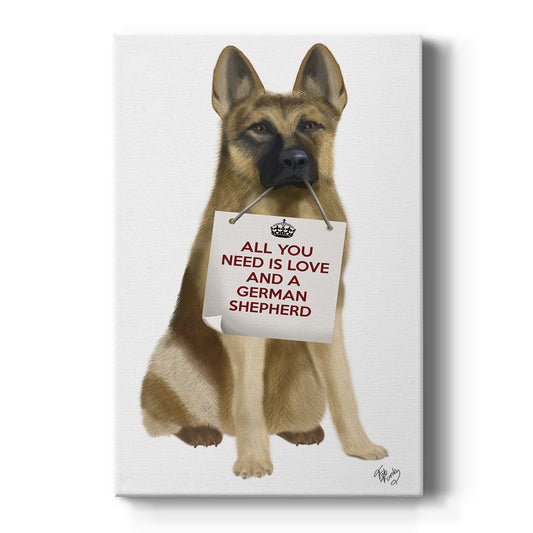 Love and German Shepherd - Canvas Art Print