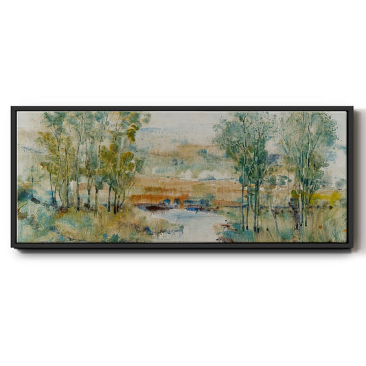 Trees on the Creek II - Floater Framed Canvas Print