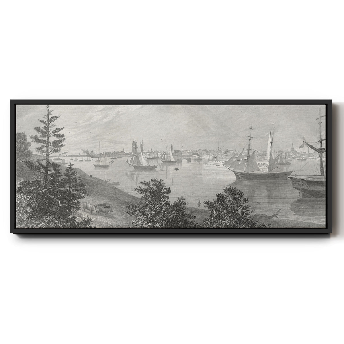 City of Detroit - Floater Framed Canvas Print
