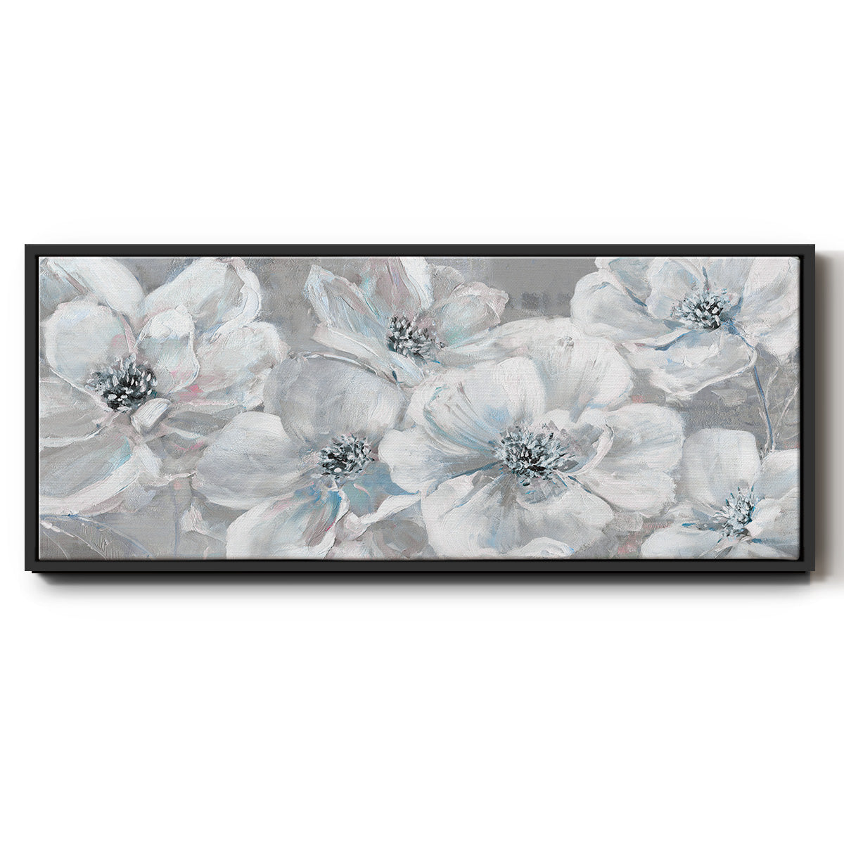 Soft Teal Summer - Floater Framed Canvas Print