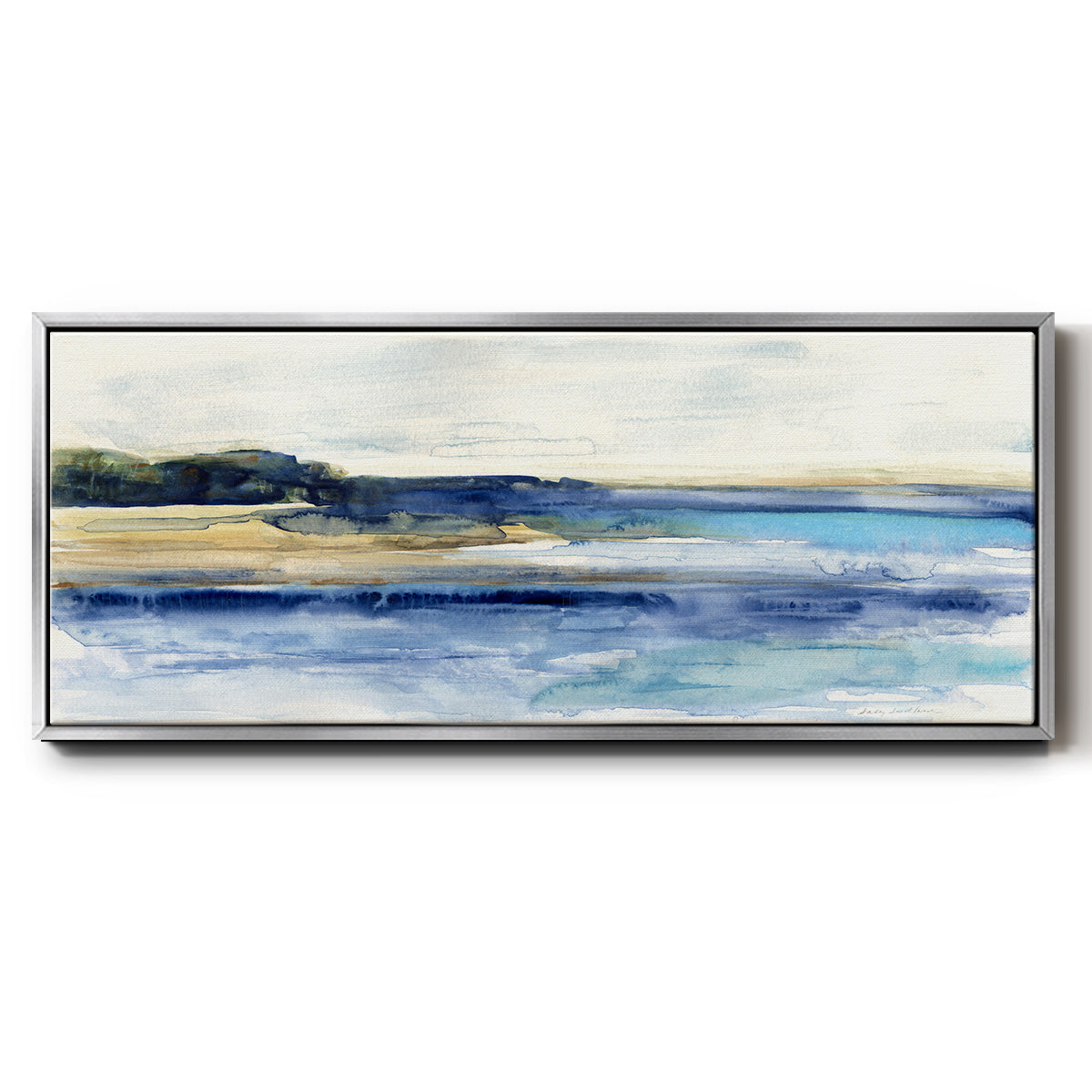 Indigo Bay - Floater Framed Canvas Print