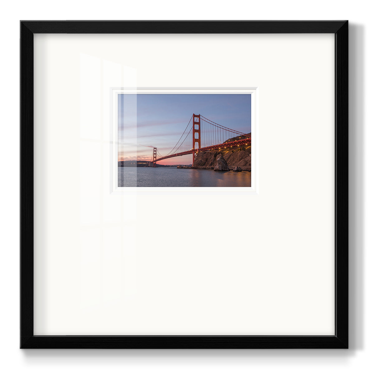 Golden Gate Span - Double Matboard Framed Print