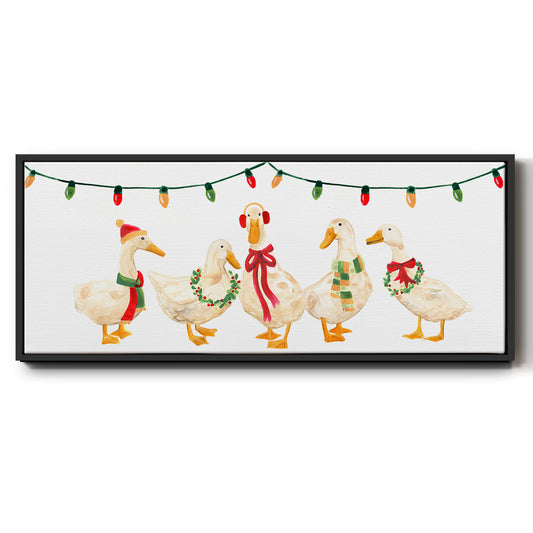 Merry Quackmas Collection D - Floater Framed Canvas Print
