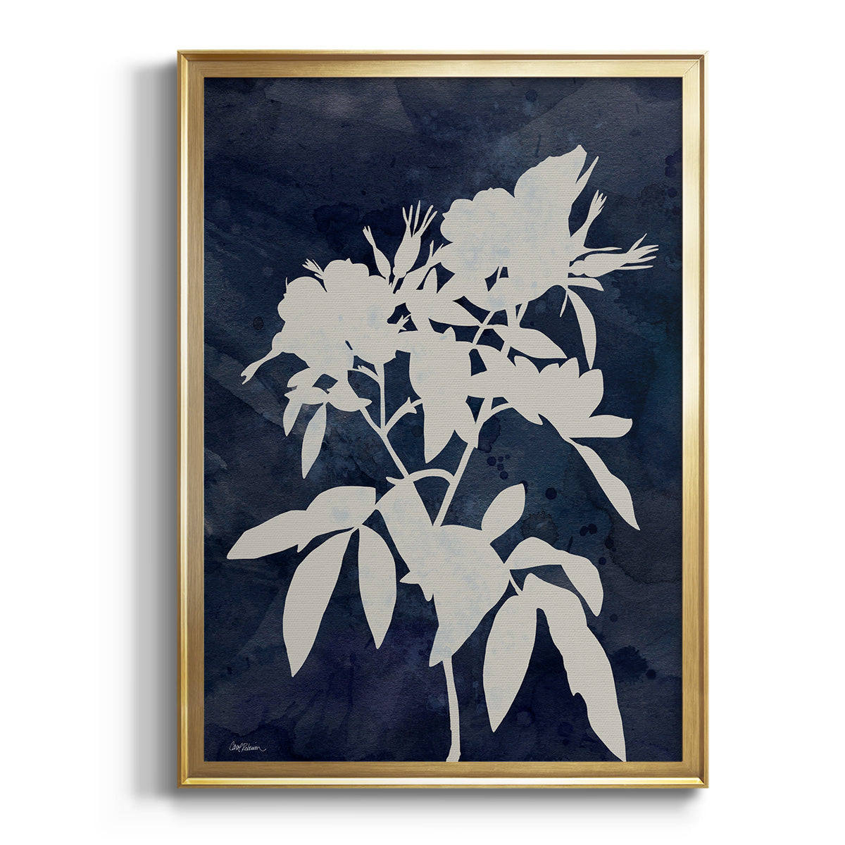 Indigo Botanical I Revisited - Modern Framed Canvas Print
