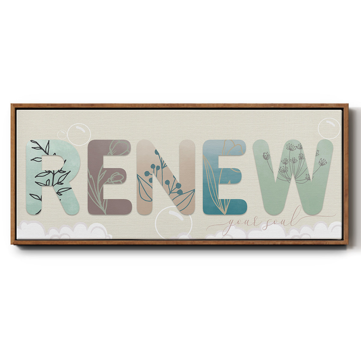 Renew Your Soul - Floater Framed Canvas Print