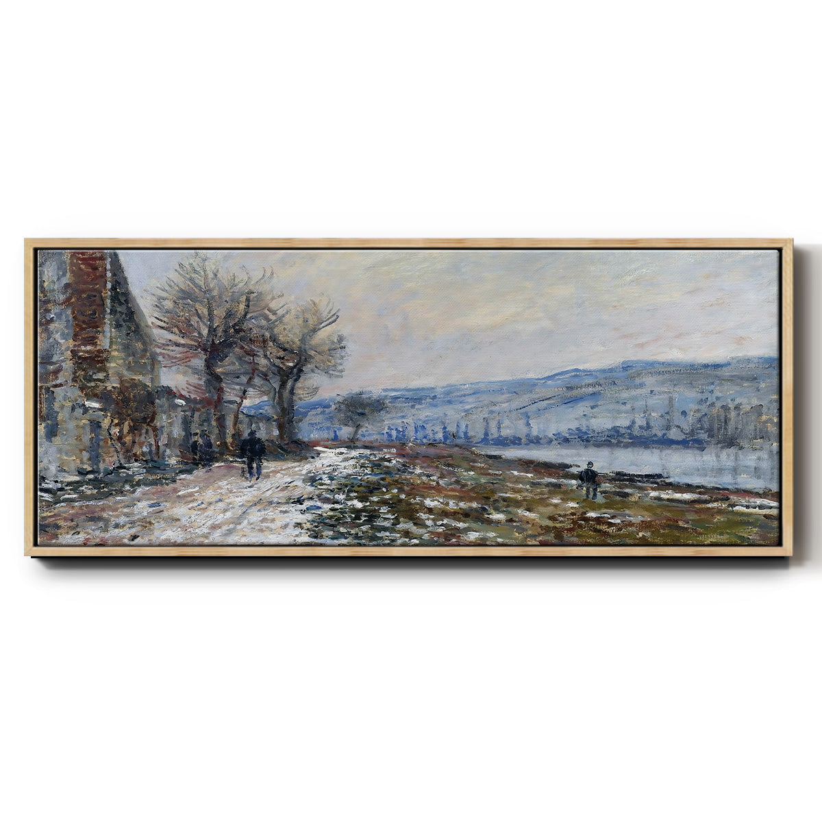 The Seine at Lavacourt, Effect of Snow, 1879 - Floater Framed Canvas Print
