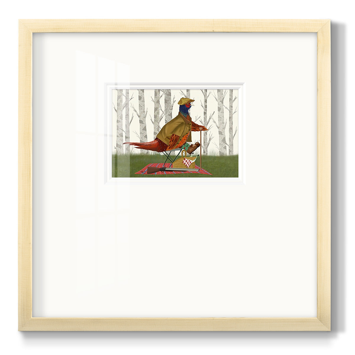 Pheasant Shooting Party 4 Premium Framed Print Double Matboard