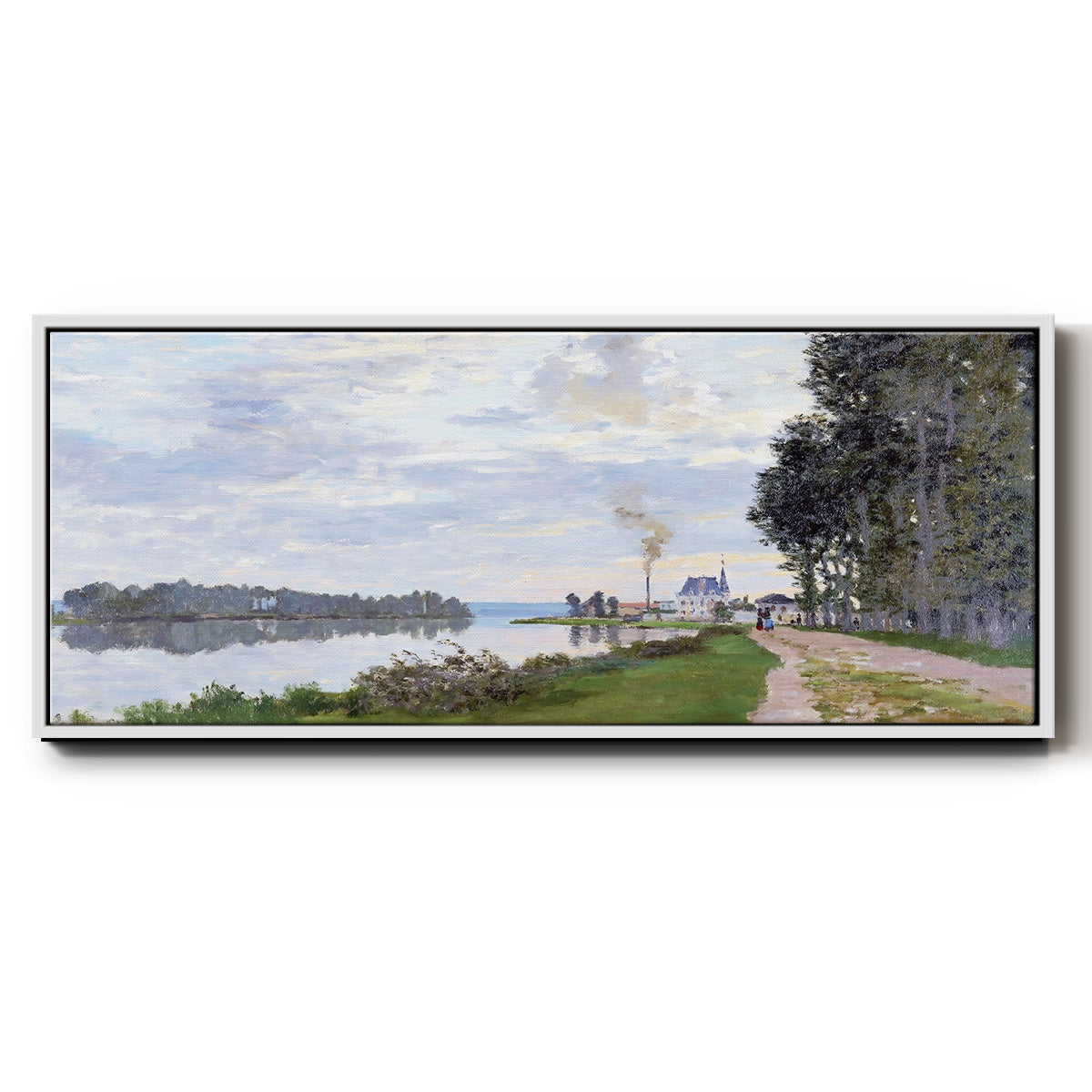 The Promenade at Argenteuil, 1872 - Floater Framed Canvas Print