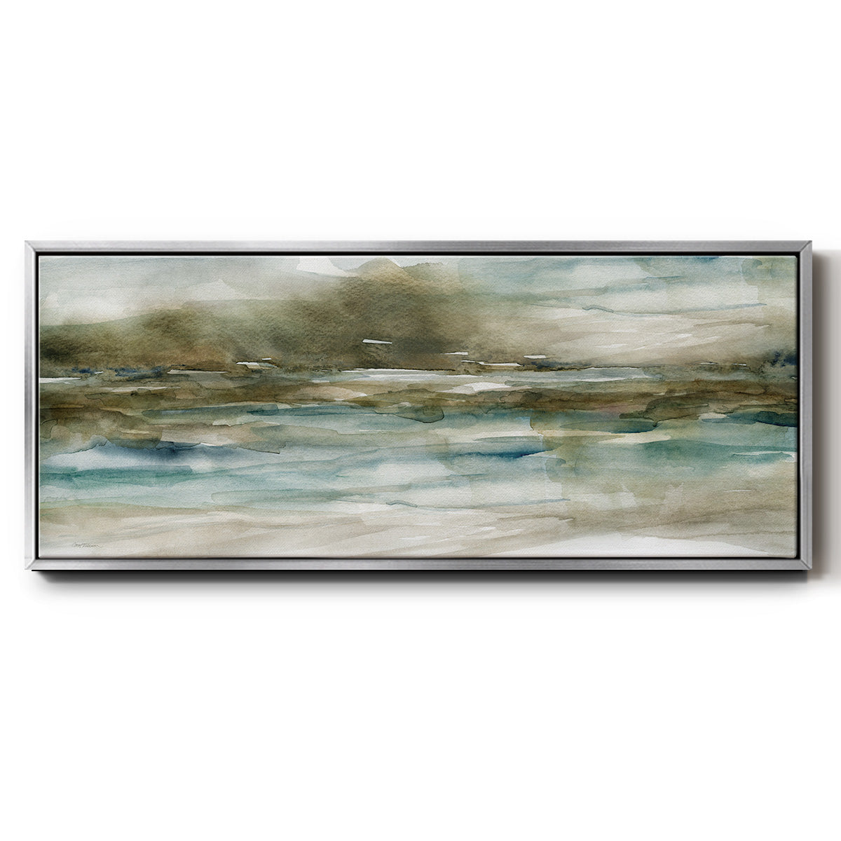 Riverbank - Floater Framed Canvas Print