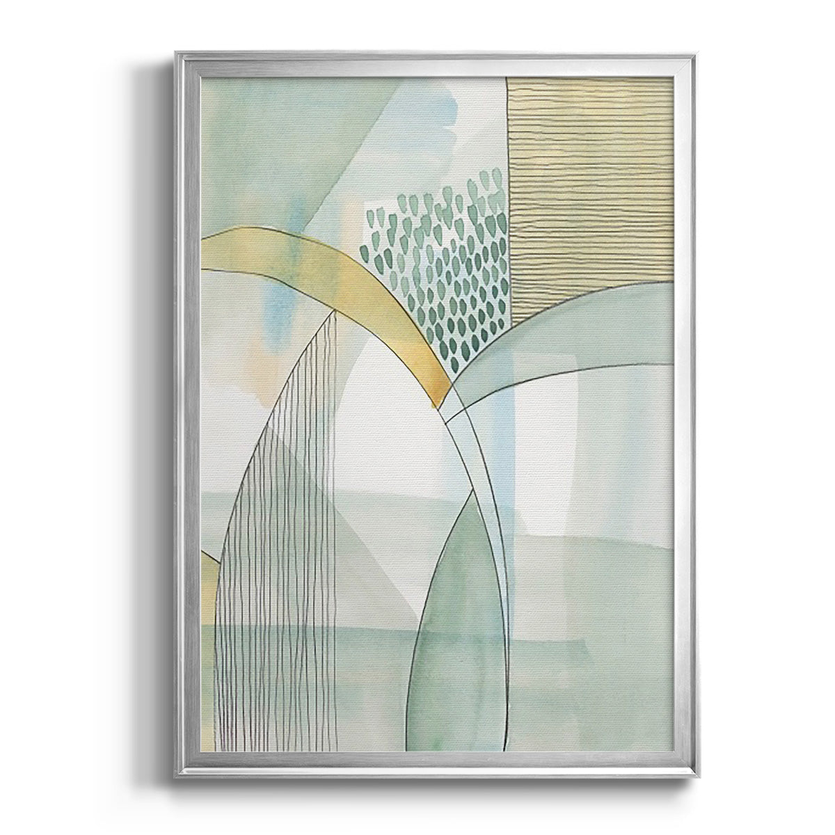 Mint Reflection I - Modern Framed Canvas Print